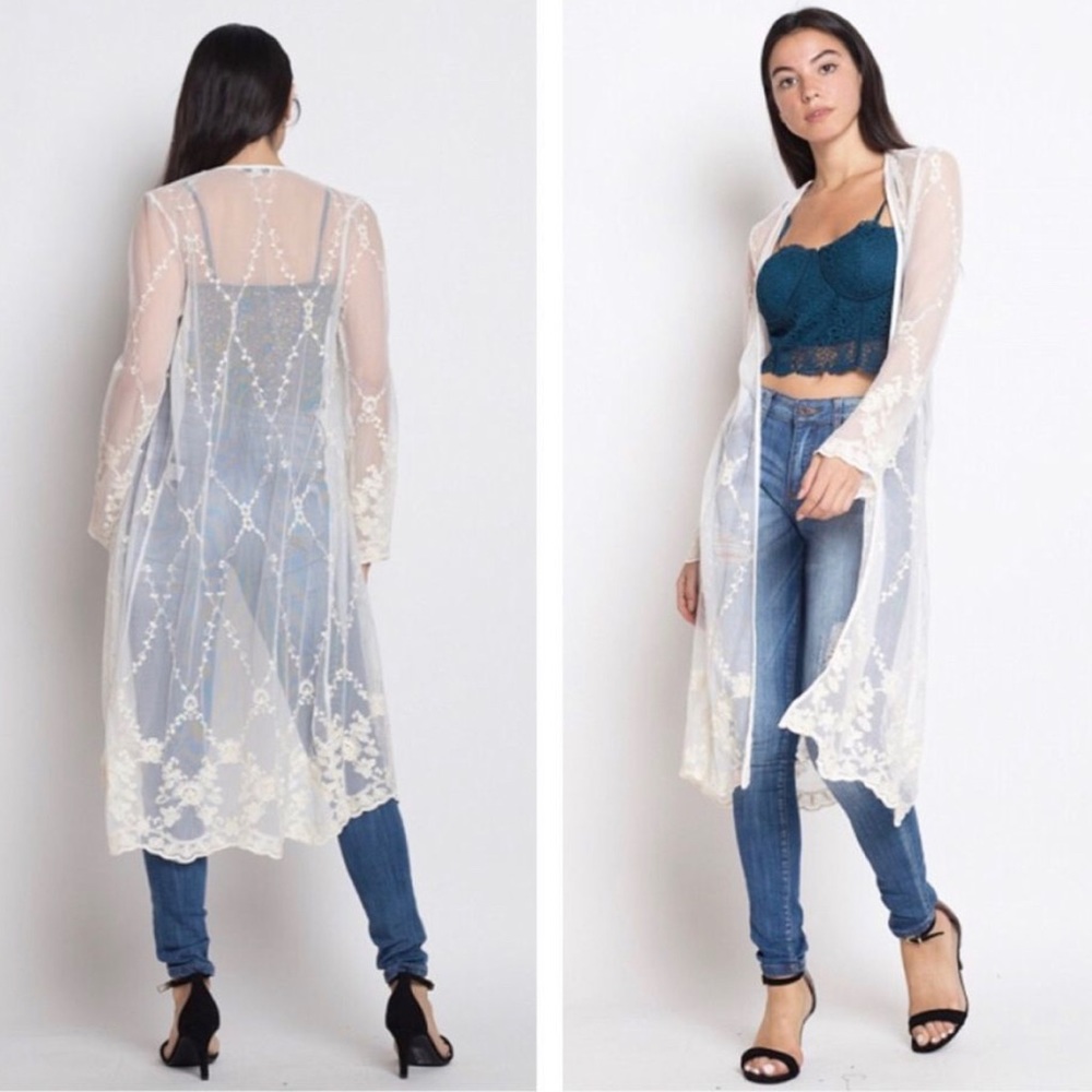 Mesh embroidered cardigan - Picture 1 of 4